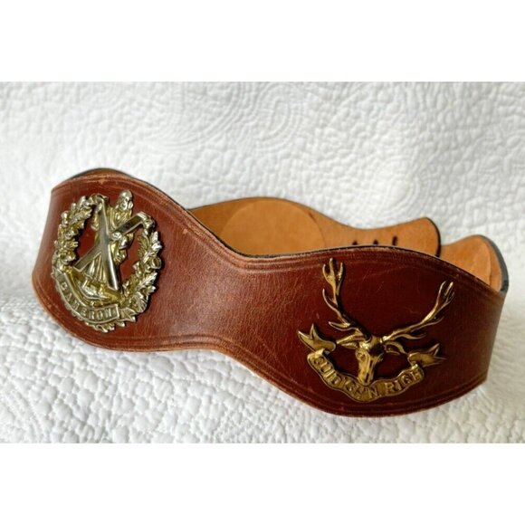 Roger Van S Leather Belt Vintage 1960s Custom Made Signed sz 24 Cuidich 'n Righ - Picture 7 of 14